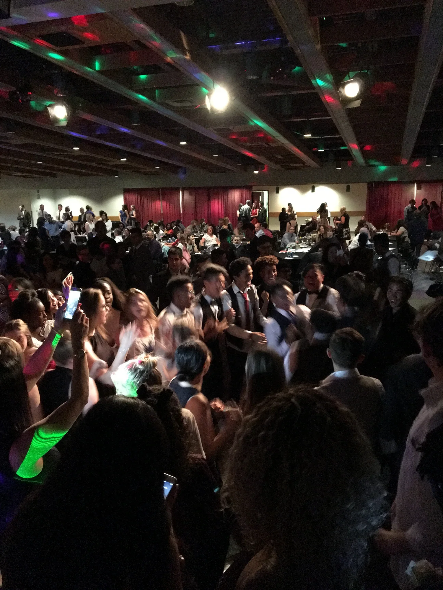 Wedding reception dance floor with DJ lighting — Calgary wedding DJ